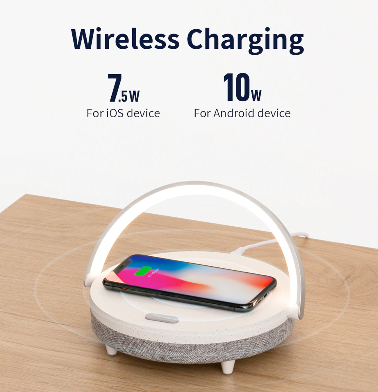 4-in-1 Bedside Lamp with Wireless Charger